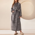 thumbnail image 2 of MeetoTime Women's Full Length Robe, Warm and Cozy Fleece Bathrobe, Unisex Man Woman Robe Loungewear, 2 of 6