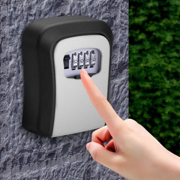 Boîte de Serrure Murale à Combinaison de 4 Chiffres pour Clé de Maison, Étanche, Sécuritaire, Sécurité, Rangement de Clés, Boîte de Serrure pour Agents Immobiliers Extérieurs, Garage, Clés de Rechange (Alliage d'Aluminium + Plastique)