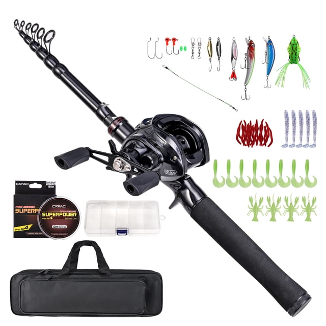 Ensemble Combiné Canne à Pêche et Moulinet Portable Télescopique 180 Cm/210 cm