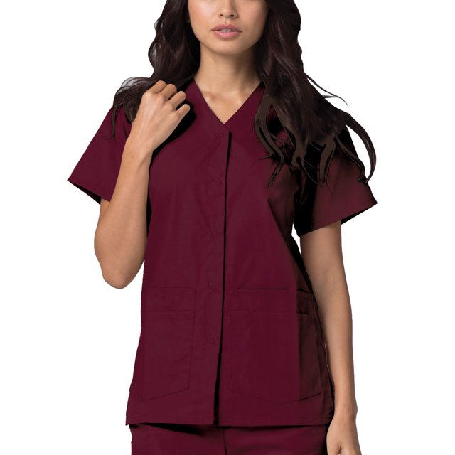 Adar Universal Scrubs For Women - Snap Front Scrub Top