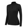 thumbnail image 1 of Chandail à Fermeture à Glissière 1/4 pour Femmes, Manches Longues, Vêtements de Sport Serrés, 1 of 9