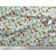 thumbnail image 2 of Soimoi Green Rayon Fabric Leaves,Insect & Floral Artistic Decor Fabric Printed BTY 42 Inch Wide, 2 of 3