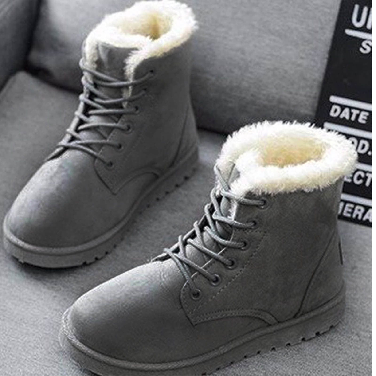 Pisexur Vendredi Fou Deals 2022! EGNMCR Bottes de Randonnée d'Hiver pour Femmes Bottes de Neige Chaudes Bottes de Randonnée d'Hiver Doublure Extérieur Antidérapant Résistant à l'Eau
