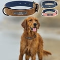 thumbnail image 3 of Soft Leather Personalized Dog Collar ID Tag Engraved for Small Medium Large D T3 F4O3, 3 of 9