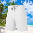 thumbnail image 1 of Sentmoon Mens Shorts Athletic High Waist Loose 2025 Summer Beach Shorts Drawstring Solid Color Quick Dry Running Shorts with Pockets Comfy for Sports Wear White XXXL, 1 of 5