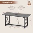 thumbnail image 3 of Costway 6FT Conference Table with Power Outlets, Large Meeting Room Table Seats 6-8 People Gray Oak, 3 of 10