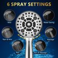 thumbnail image 4 of DAKINGS 6 Modes High Flow Handheld Shower Head Set Upgraded 5 Inch Shower Heads with Handheld Spray with Premium Chrome Hand Held Showerhead 60 Inch Stainless Steel Hose for Low Water Pressure, 4 of 15