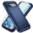 thumbnail image 1 of REQO Rugged Shockproof Cell Phone Case with HD Screen Protector for Google Pixel 8a, Blue, 1 of 6