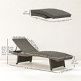 thumbnail image 3 of Outsunny Chaise Longue de Patio Pliable avec Dossier Réglable à 5 Niveaux, Gris, 3 of 10