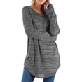 thumbnail image 2 of Timegard Hauts Grande Taille pour Femmes Col Rond Ajusté Basique T-Shirts Longs Automne Décontractés Amples Confortables Hauts, 2 of 2
