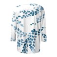 thumbnail image 5 of HKEJIAOI Blouse pour Femmes Manches 3/4 Imprimé Floral Col Rond TG Hauts d'Été, 5 of 5
