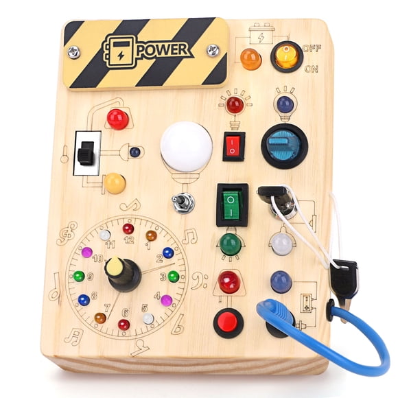 Sumsoltic Tableau d'Activités Montessori avec Lumières DEL pour 1+ An