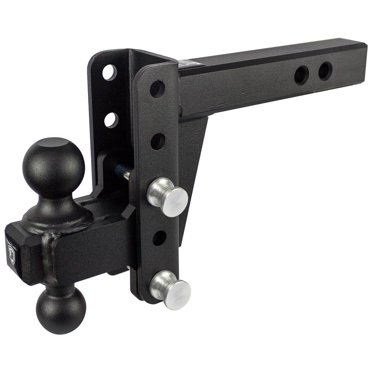 Bulletproof Hitches Trailer Hitch Ball Mount HD204 For 2 Inch Receiver; Lockable Lock Sold Separate; 22 000 Pound Gross Trailer Weight; Adjustable 4 Inch Drop/4 Inch Rise; Non Swivel; Non-Extendable