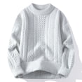 thumbnail image 2 of Rbaofujie Chandails pour Hommes Homme Couleur Unie Motif Intensification Chaud Col Rond Chemise de Base Blouse Gris Mignons Chandails à Capuchon, 2 of 6