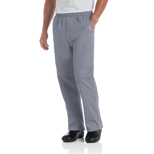 Landau Essentials 7 Pocket Scrub Pants for Men's: Classic Relaxed Fit, Elastic, Zipper Front, Pull-on Medical 8555