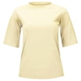 thumbnail image 3 of T-Shirt Court Basique Décontracté pour Femme à Col Rond, Manches Courtes, Coupe Ajustée, Haut pour Usage Quotidien avec Jeans, Pantalons, Jupes, 3 of 3