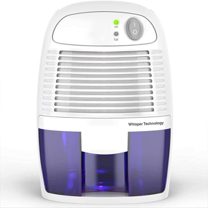 Household Electric Dehumidifier, 2200 cu. ft. (225 sq. ft.) Mini Compact Portable Quiet Dehumidifier with 17 oz Capacity for Bedroom, Bathroom, RV, Laundry Room or Closet (Pack of 1)