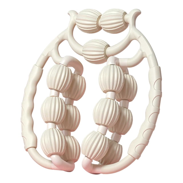 E-114 White Leg Muscle Massager Roller Circular Design Double Row For Relaxation Performance Gear