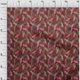 thumbnail image 3 of oneOone Cotton Flex Red Fabric Tropical Leaf Sewing Material Print Fabric By The Yard 40 Inch Wide, 3 of 5