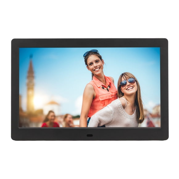 HD Screen, Digital Photo Frame, 10in TFT True Color LCD Screen with 1024x600 Resolution, Transition Effects, Compatibile with Most File Formats, Perfect Gift, Black, for Family