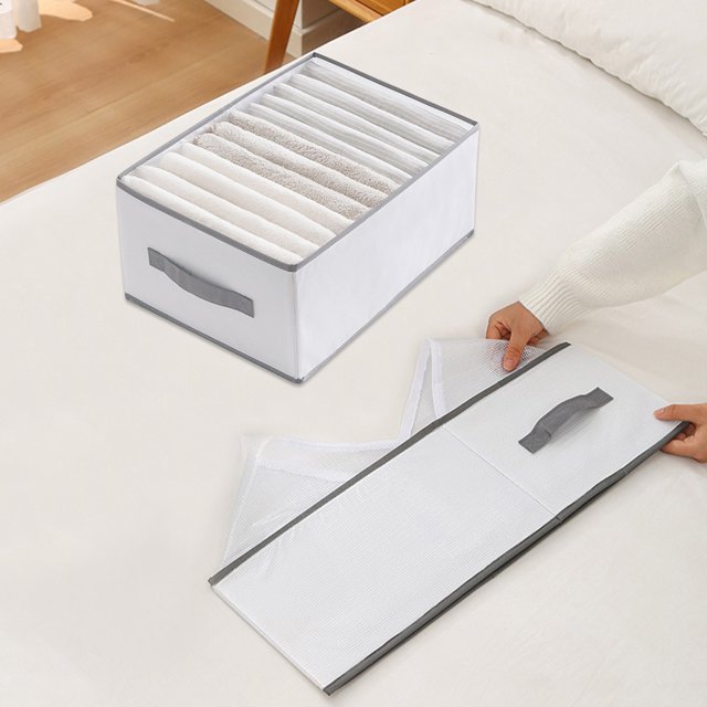 Meitianfacai Clothes Organizer Storage Box, Foldable Clothing Storage Box Wardrobe Classification Container Household Clothing Bedroom Socks Pants Drawer Organizers