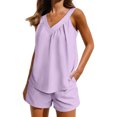 thumbnail image 2 of Japceit Ensembles de Pyjama pour Femmes 2 Pcs Femmes Maison Mode Décontractée de Pâques Hauts et Pantalons Imprimés Ensemble de Pyjama à Manches Courtes avec Poches, 2 of 9