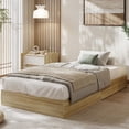 thumbnail image 1 of Modern Floor-Standing Platform Bed Frame, Wooden Bed Frame Without Headboard, Solid Wood Slat Foundation, No Box Spring Needed, Easy Assembly, for Bedroom, Dorm, Small Spaces, 1 of 5