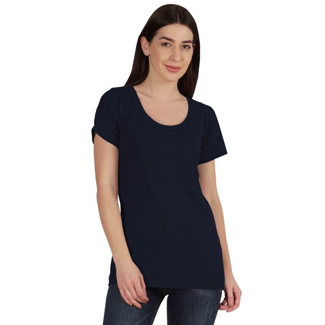 Inkmeso Inkmeso T-shirt à Encolure Dégagée pour Femmes à Manches Courtes d'Été, T-shirt Basique