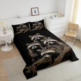 thumbnail image 4 of Erosebridal Kawaii Raccoon Comforter Sets Full Size, Brown Comforters & Duvets, Rustic Animal Decor, Reversible 3 Pieces, 4 of 7