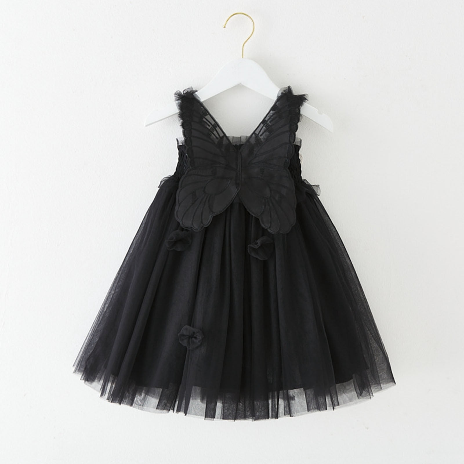 Robe d'Été pour Filles Robe Tutu Sans Manches pour Filles Robe de Fête pour Filles Robe en Tulle Filles 5-6 Ans