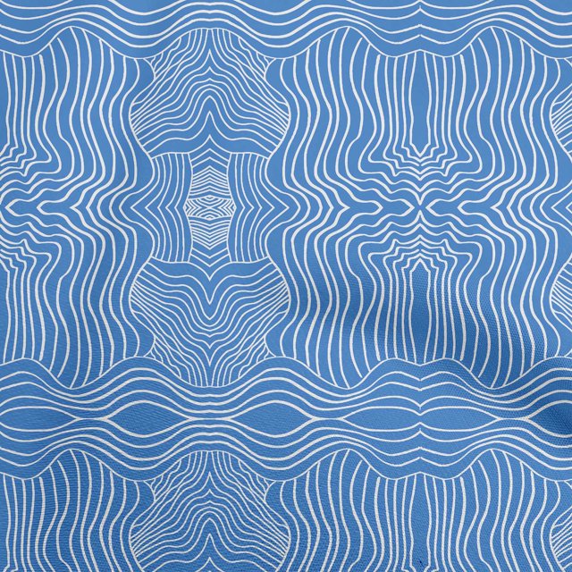 oneOone Rayon Blue Fabric Moire Fabric For Sewing Printed Craft Fabric By The Yard 56 Inch Wide
