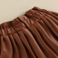 thumbnail image 3 of Girl Mini Skirt Solid Color Faux Leather Pleated Skirt, 3 of 5