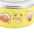 thumbnail image 4 of Children Bowl, Baby Bowl, Kitchen Utensils Rice Feeding Bowl With Lid Double-Layer Heat Insulation For Home Pink,Yellow, 4 of 8