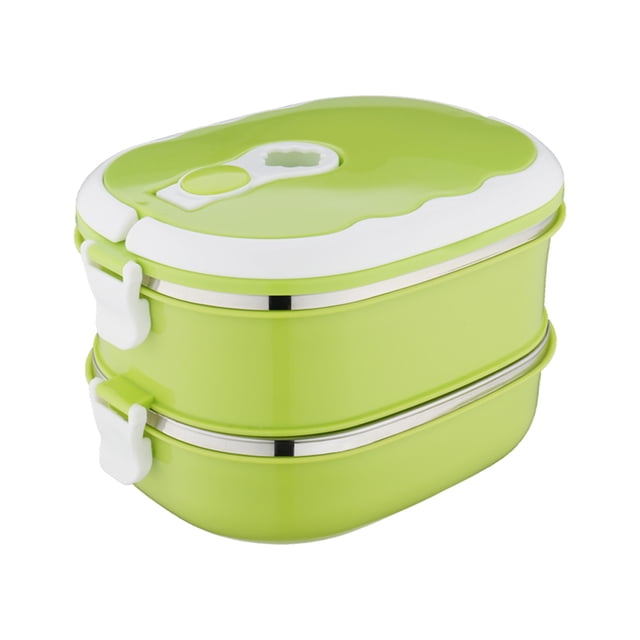 Stainless Steel Storage Containers with Lids 2-Layer 1800Ml Rectangular Food Lunch Box Stainless Steel Lunch Box Lunch Box Food Storage Box Childrens Lunch Box Hot Food