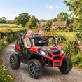 thumbnail image 2 of Qaba 2 Seater 24V Electric Car for Kids with Remote Control, Red, 2 of 10