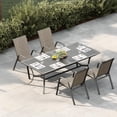 thumbnail image 1 of Memoryfield Patio Chairs Set of 4, Stackable Outdoor Dining Chairs with Textilene Fabric, for Backyard, Poolside, Garden, Balcony, Brown, 1 of 7