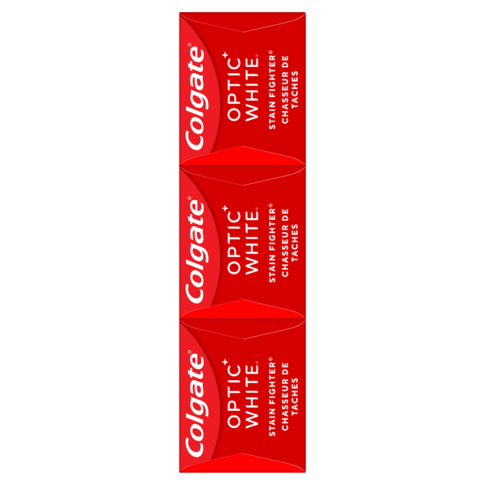 Colgate Optic White Stain Fighter Fresh Mint Teeth Toothpaste Gel, Value pack 3x90ml