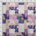 thumbnail image 4 of oneOone Polyester Spandex Medium Blue Fabric Asian Floral Mix Patch Fabric For Sewing Printed Craft Fabric By The Yard 56 Inch Wide, 4 of 4