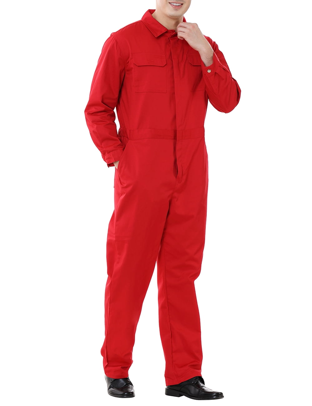 『 TEN NYLON COVERALL RED M 』 TOPTIE Workwear Mechanic Coverall 8.5 oz Polyester Cotton Blend