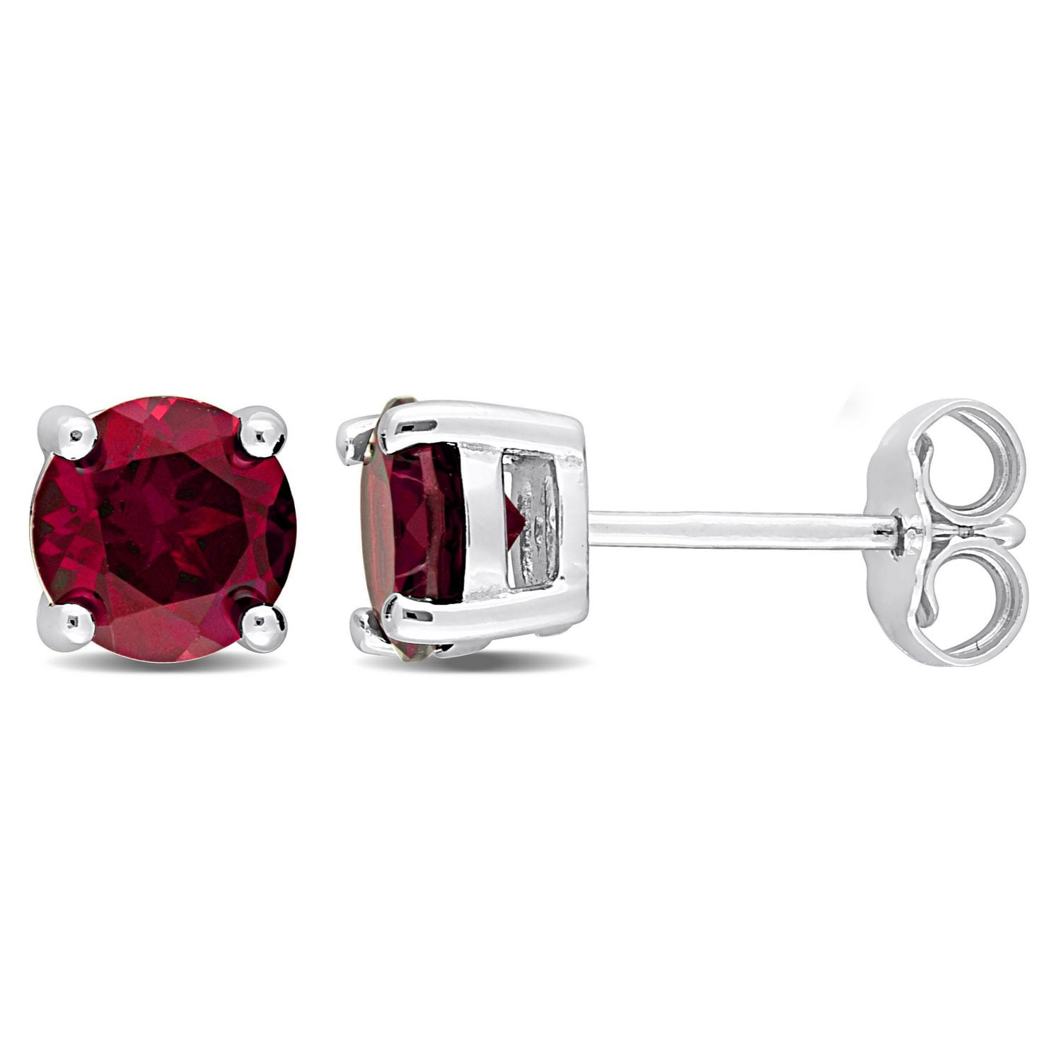 Boucles d'oreilles Miabella à Solitaire Grenat en Argent Sterling