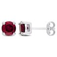 thumbnail image 1 of Boucles d'oreilles Miabella à Solitaire Grenat en Argent Sterling, 1 of 3