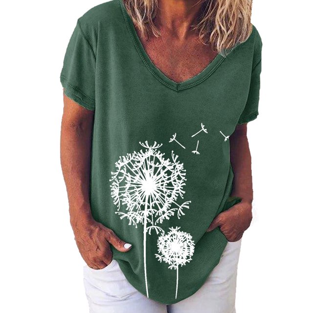 Birdeem Fashion Woman V Neck Printing T Shirt Blouse Tops Sweatshirt