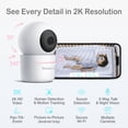 thumbnail image 2 of Sense-U Smart 2.5K Video Baby Monitor, Pan/Tilt, Person/Baby Crying/Motion Detection, 2-Way Talk, Night Vision, Background Audio, No Monthly Fee (Compatible with Smart Baby Monitor), 2 of 9