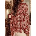 thumbnail image 3 of ORUYROP Blouses Décontractées Boho à Imprimé Floral Col en V Manches Longues Amples pour Femmes, 3 of 7