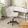 thumbnail image 2 of Gymax Chaise Croisée Sans Roues avec Siège Grand Rembourré Doux Hauteur Réglable Beige Moderne, 2 of 10
