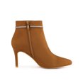thumbnail image 3 of Unique Bargains Women's Bling Rhinestone Pointed Toe Stiletto Heels Ankle Boots Brown (Size 7.5), 3 of 7