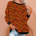 thumbnail image 1 of Liquidation à 50 % Chandail Surdimensionné pour Femmes 2023 Décontracté Manches Longues Col Rond Hauts Blouse Ample Chandail à Imprimé d'Halloween Graphique, 1 of 6