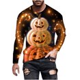 thumbnail image 1 of Pisexur Chandails en Molleton d'Halloween pour Hommes, Chandails en Molleton Graphiques Surdimensionnés, Manches Longues, Pull Décontracté, Col Rond, Grande Taille, S-6TG, 1 of 5