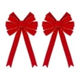 thumbnail image 1 of Christmas Bows Decoration Velvet Ribbon Christmas Red Dovetail Bow Decorative Line Decorative Flocking Bowred Bows Christmas Decorations, 1 of 9