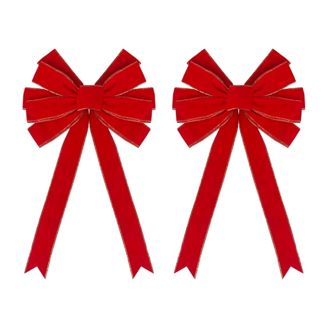 Christmas Bows Decoration Velvet Ribbon Christmas Red Dovetail Bow Decorative Line Decorative Flocking Bowred Bows Christmas Decorations